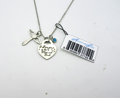 Love Heart Cross Necklace Angel Pendant for Mother Daughter Gifts "I Love You to the Moon and Back" Stainless Steel Jewelry Love Heart Cross Necklace Angel Pendant for Mother Daughter Gifts "I Love You to the Moon and Back" Stainless Steel Jewelry