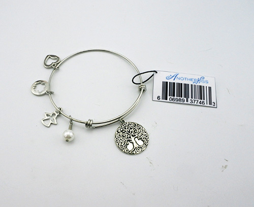 Tree of Life Charm Jewelry Expandable Wire Bangle Bracelet Christmas Gift for Women Girls