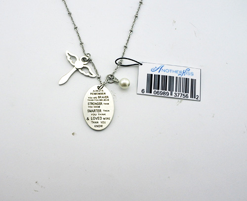 Inspirational Charm Necklace Jewelry for Women Girls Gift - You Are Braver Stronger Smarter Than You Think